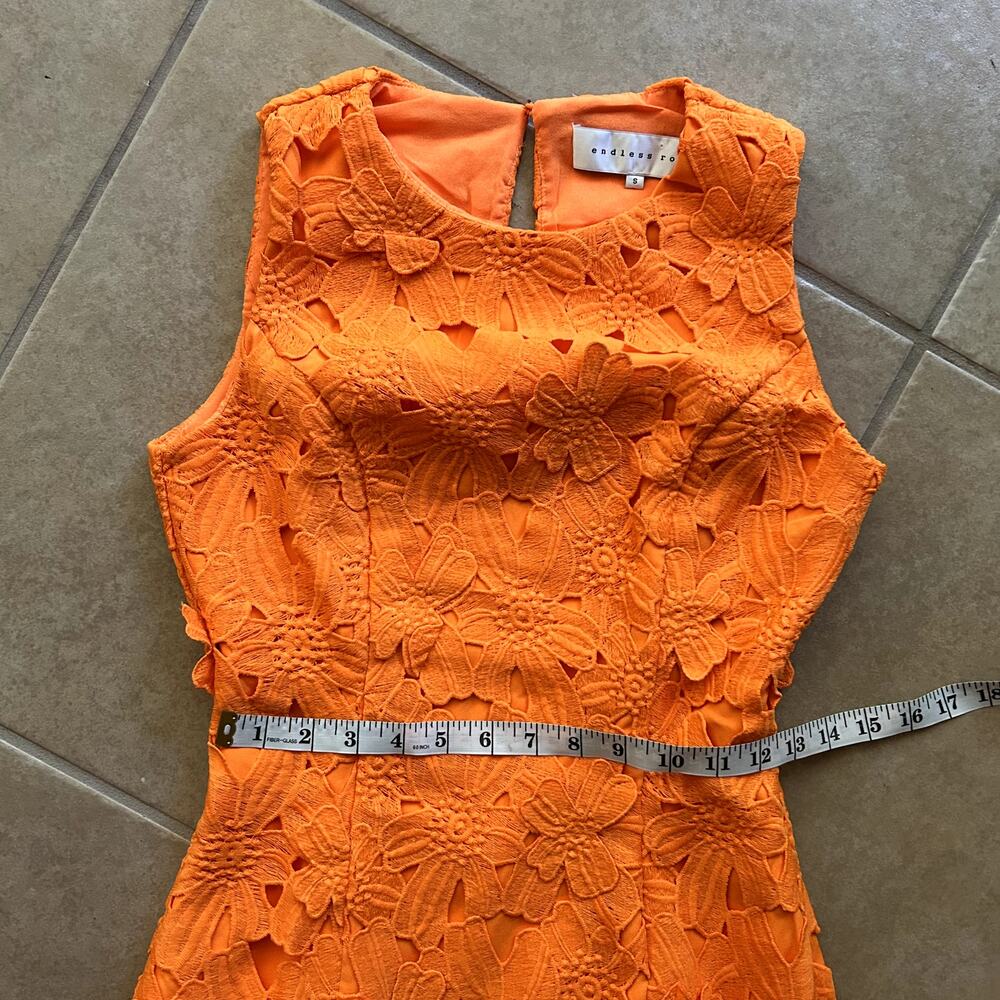 Endless Rose Anthropologie Cocktail Floral Embroidered 3D Lace Mini Dress Size S - Picture 13 of 14